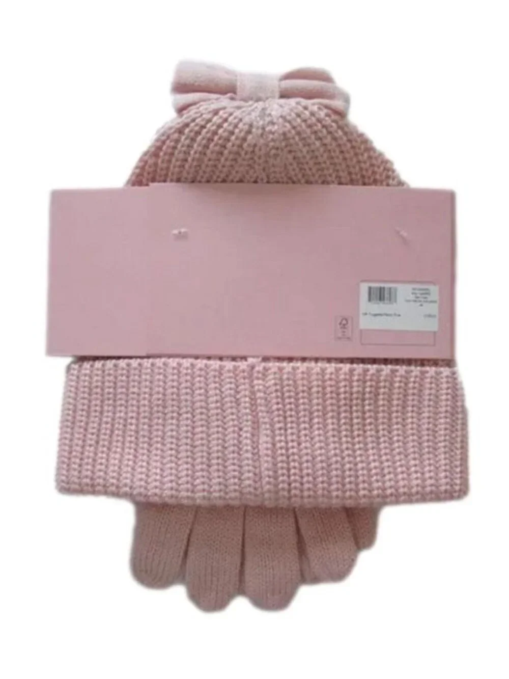 Kate Spade New York Bow Beanie And Glove Set English Rose NWT
